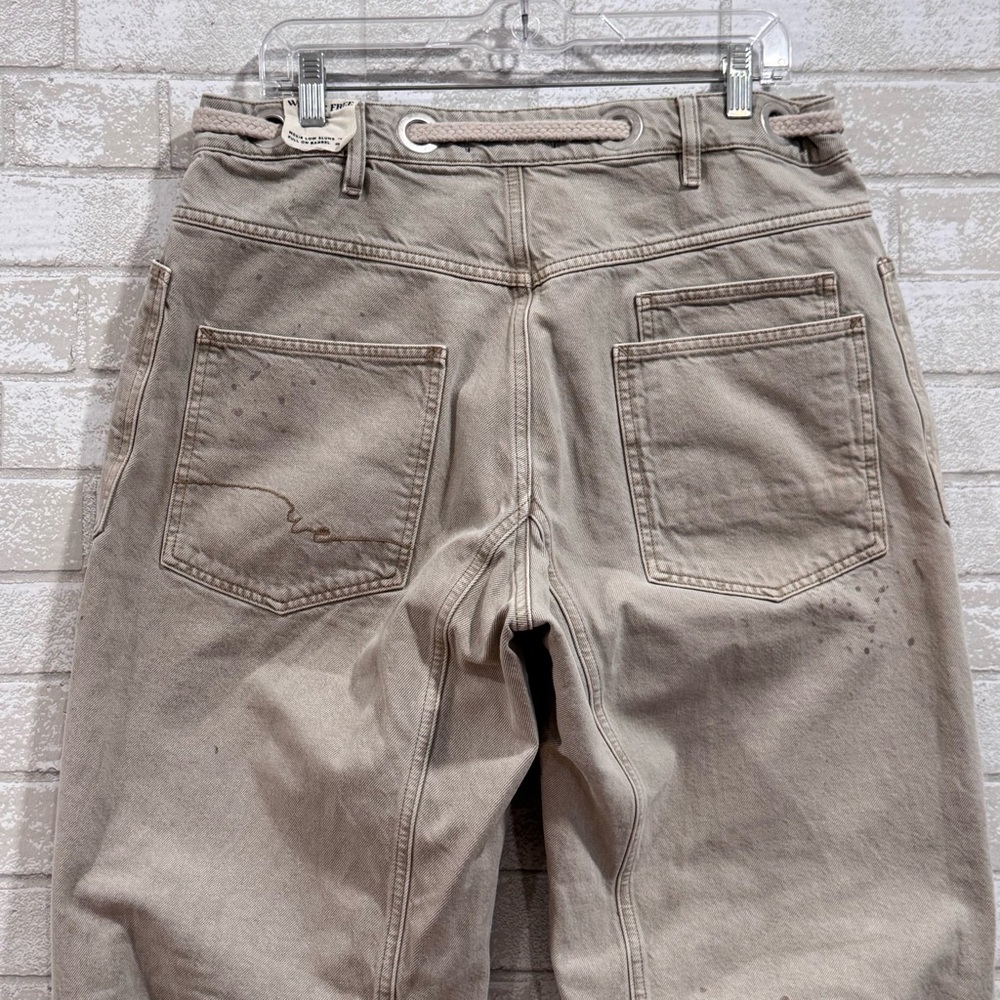 FREE PEOPLE WE THE FREE MOXIE LOW SLUNG PULL ON BARREL JEANS - JETTY - SZ - 29 - Picture 5 of 13
